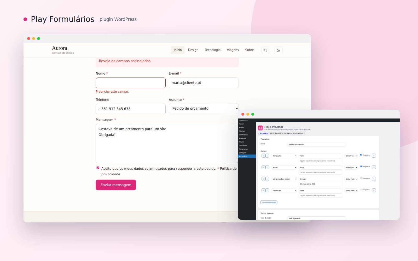 Omni Formulários — contactos e leads