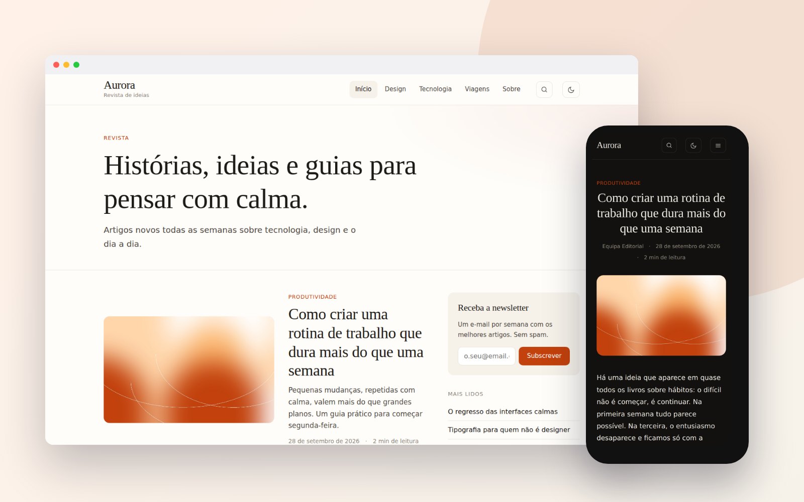 Aurora — Tema WordPress editorial
