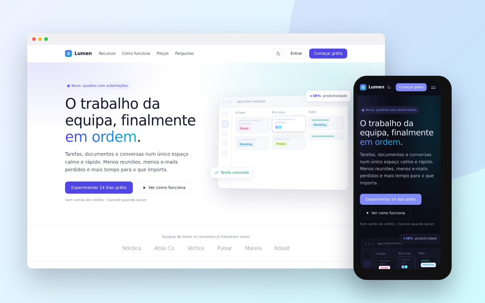Lumen — Landing page para apps e SaaS